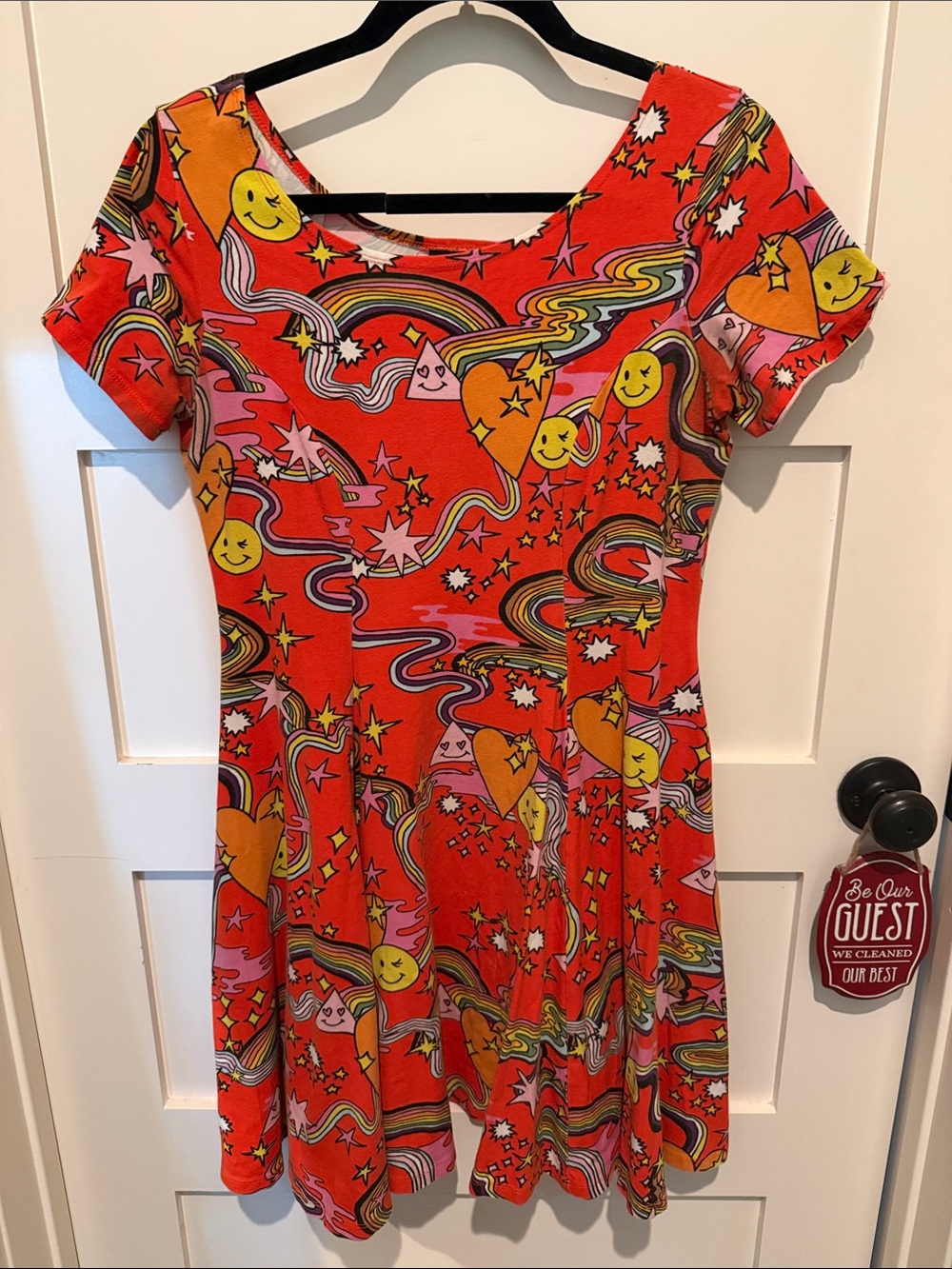 Nooworks ChaCha Smiley short sleeve Fit-and-Flare Dress XL